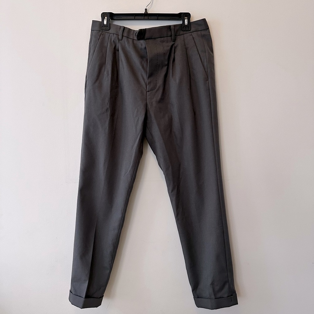 New AllSaints Gray Pleated Cuff Pants